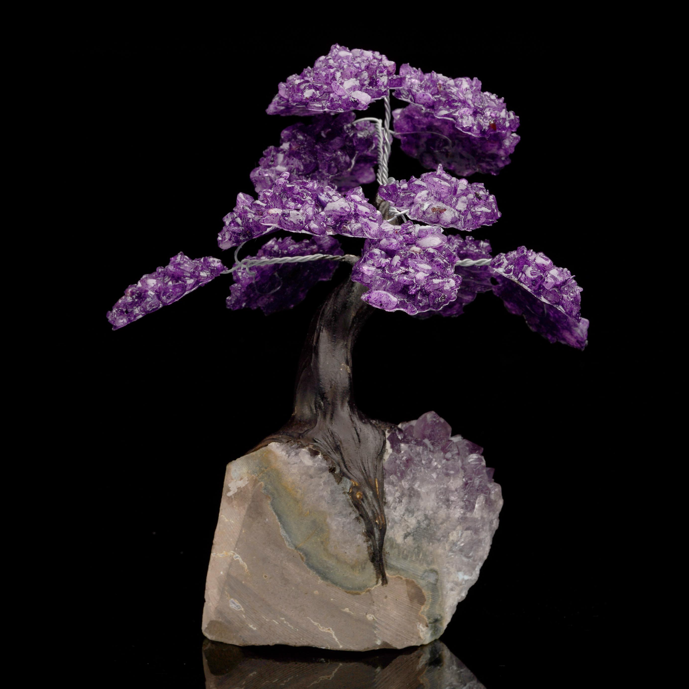 Amethyst Edelstein Baum auf Amethyst Cluster Basis im Angebot 2