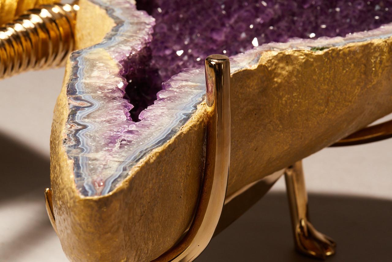 Amethyst Geode Butterfly Coffee Table For Sale 1