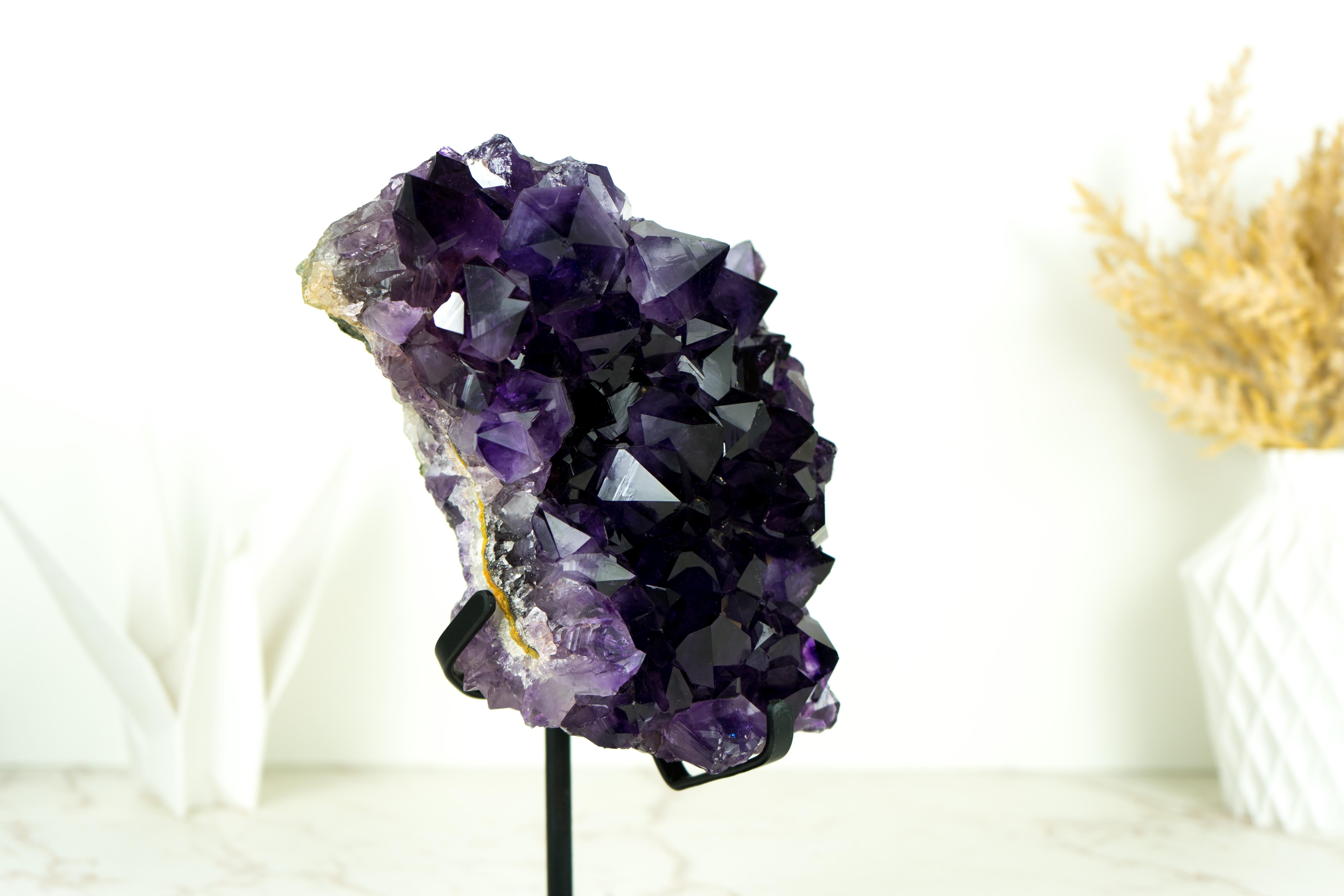 Amethyst Geode Cluster with AAA-Quality Dark, Saturated Purple Amethyst Druzy  For Sale 4