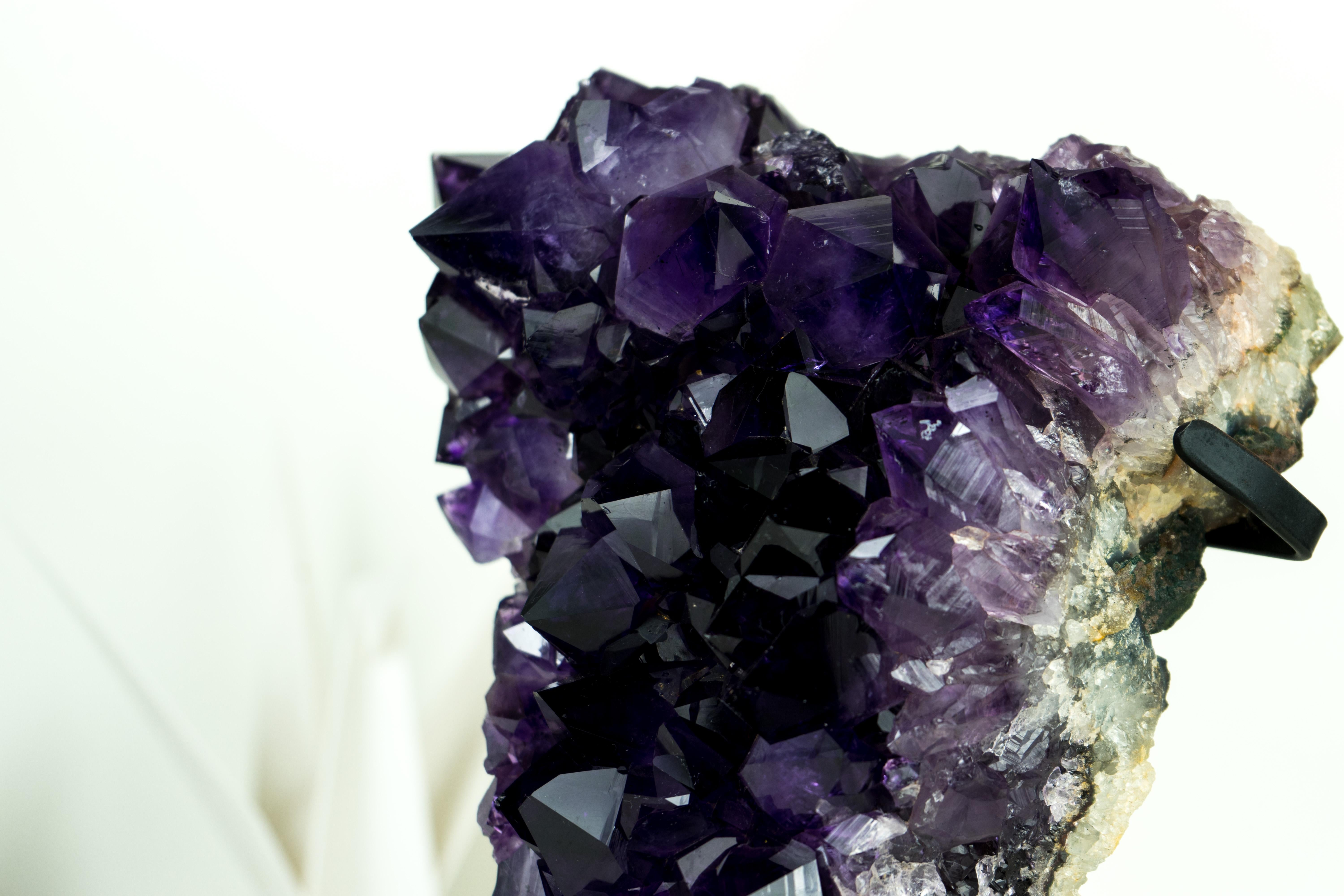 Amethyst Geode Cluster with AAA-Quality Dark, Saturated Purple Amethyst Druzy  For Sale 5