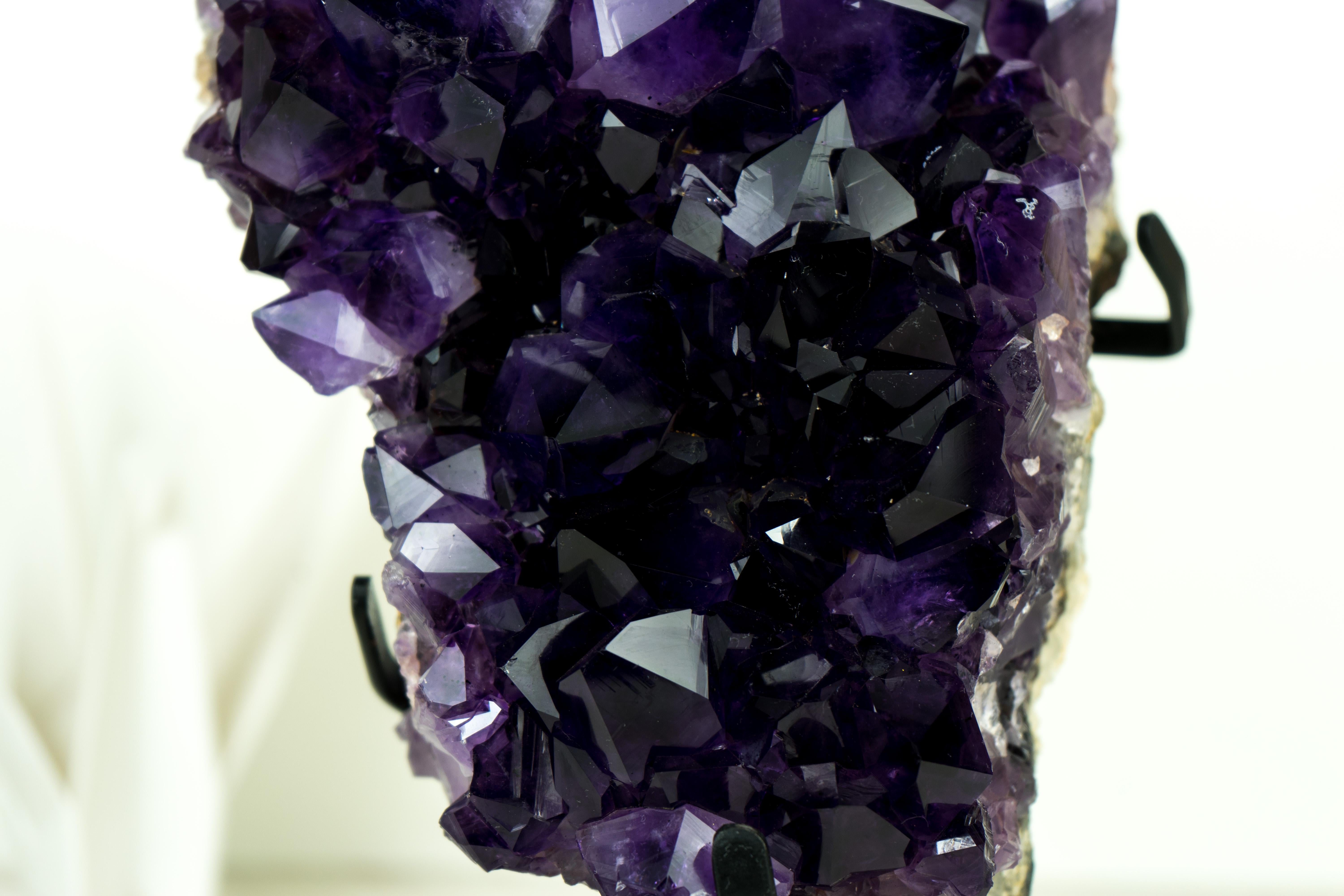 Amethyst Geode Cluster with AAA-Quality Dark, Saturated Purple Amethyst Druzy  For Sale 6