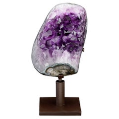 Amethyst Geode on Swiveling Metal Stand