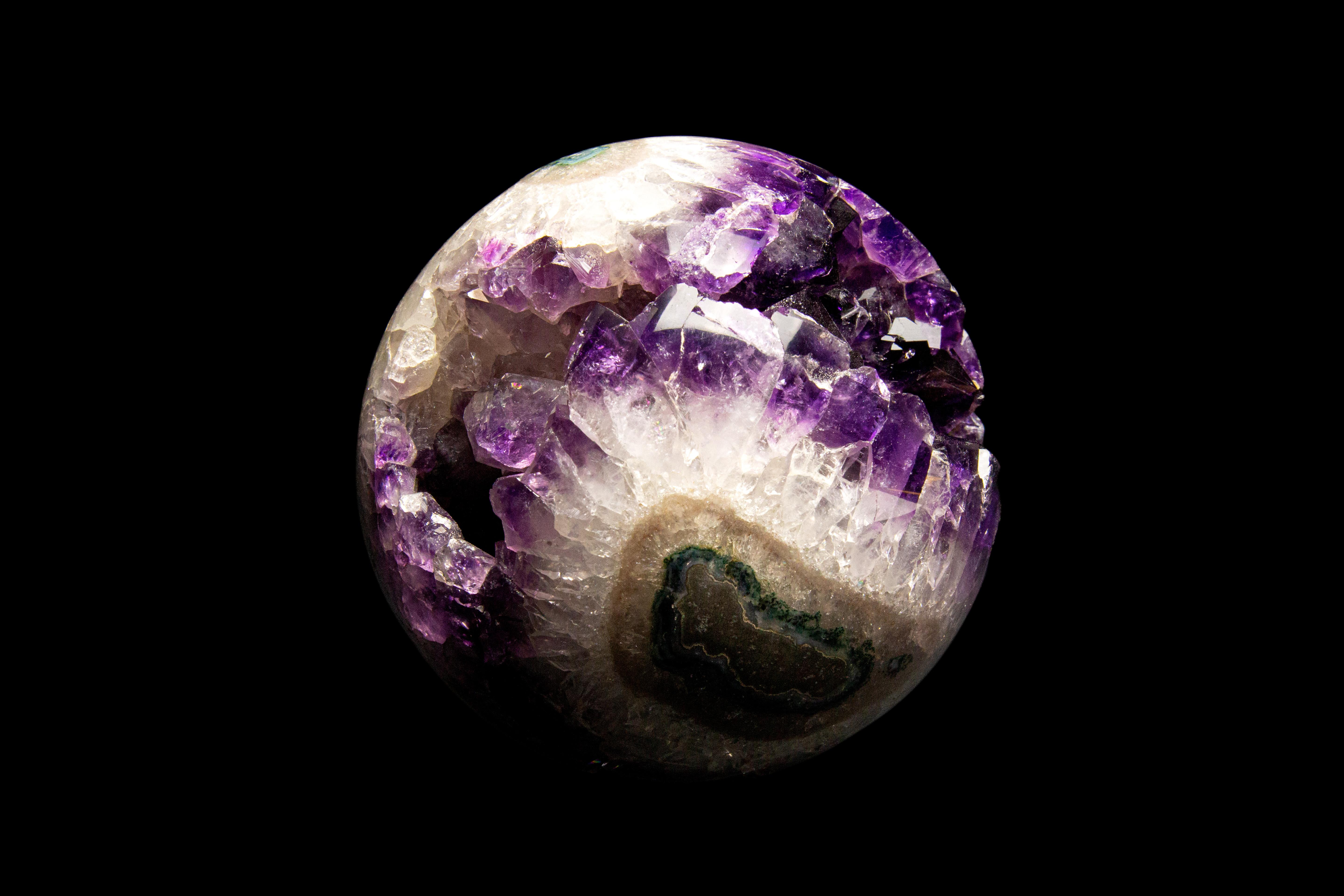 Amethyst Geode Sphere:

Diameter Measures: 4