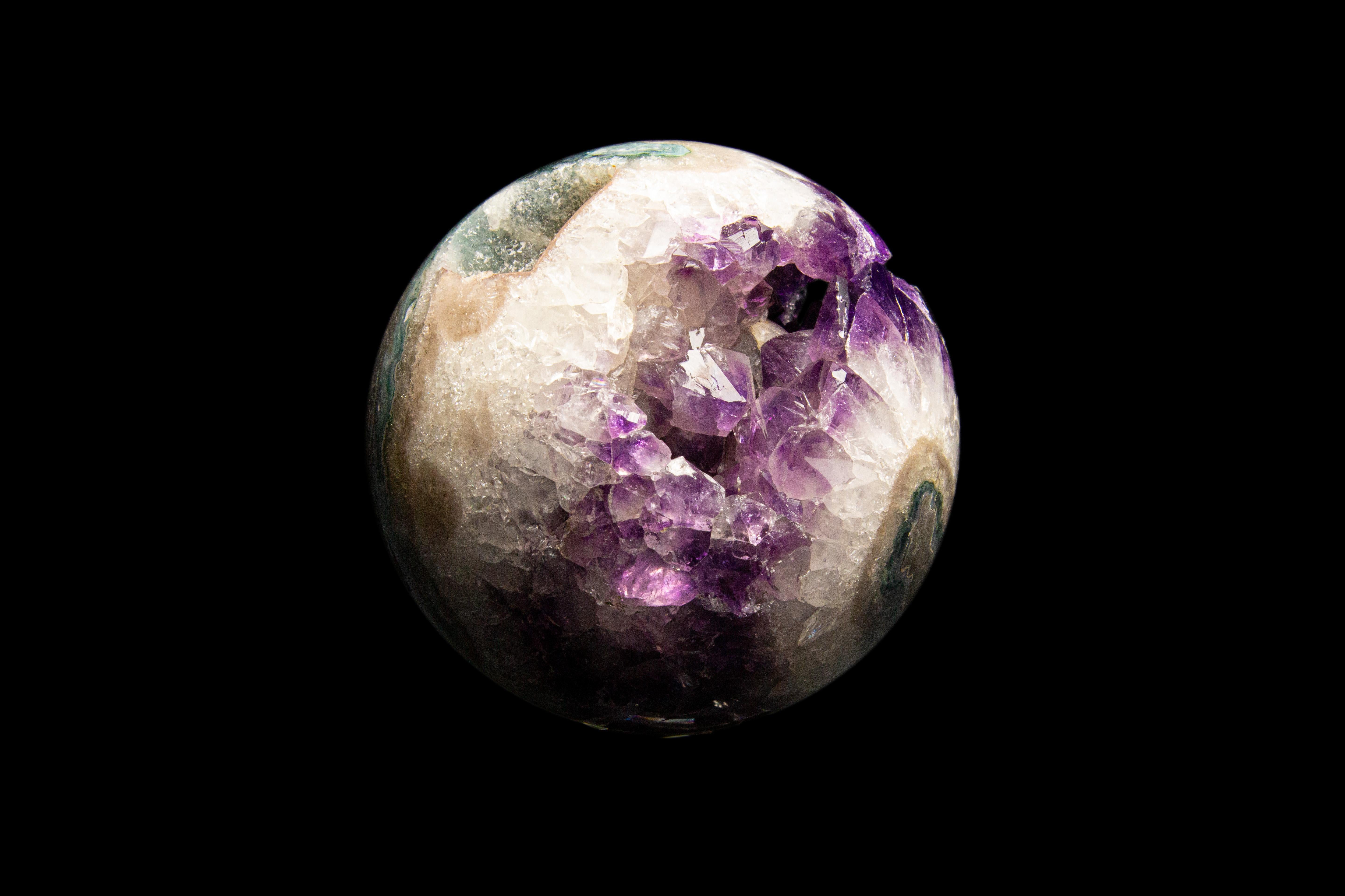 Contemporary Amethyst Geode Sphere