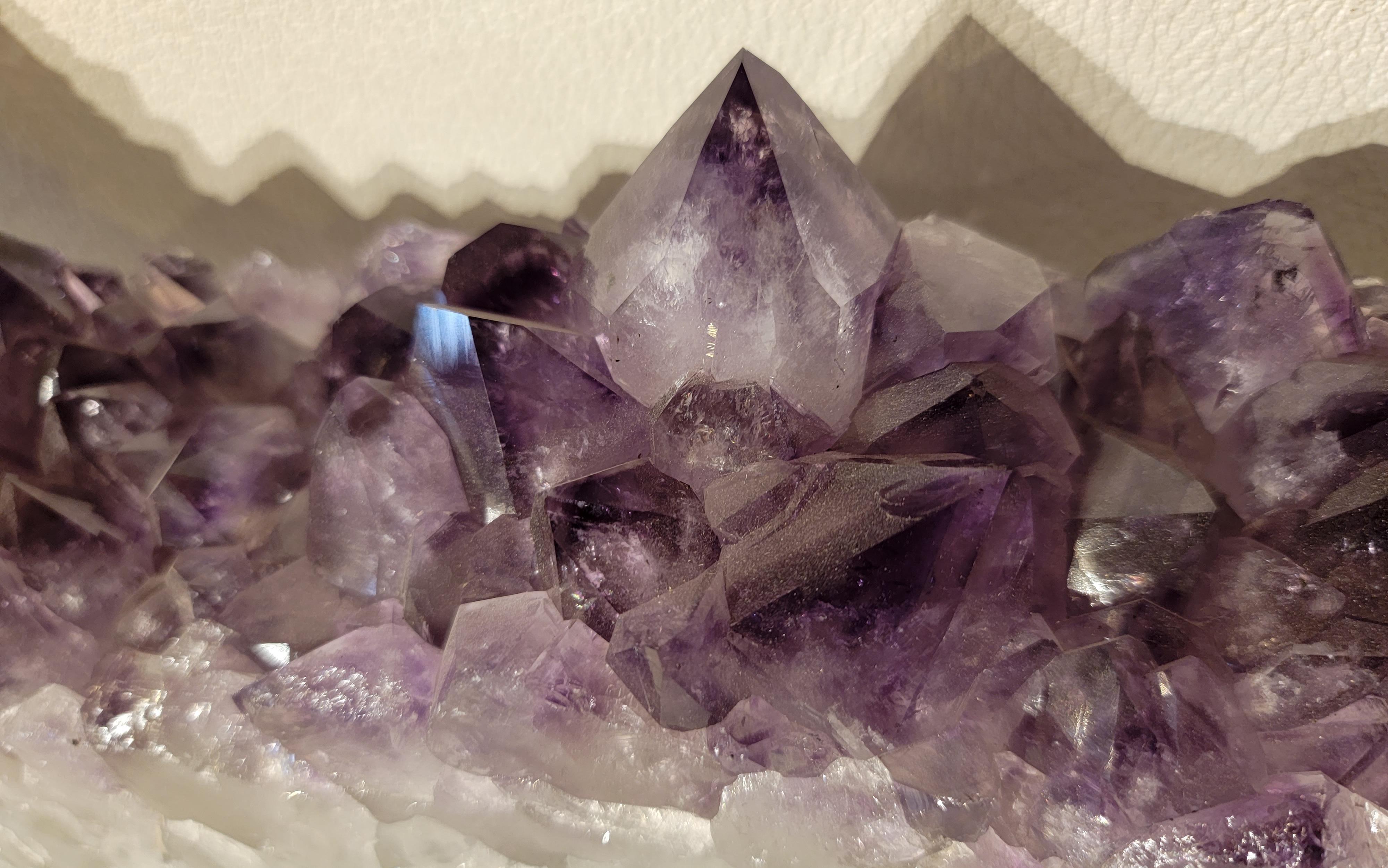 Unknown Amethyst Geode Stone on Iron Stand For Sale