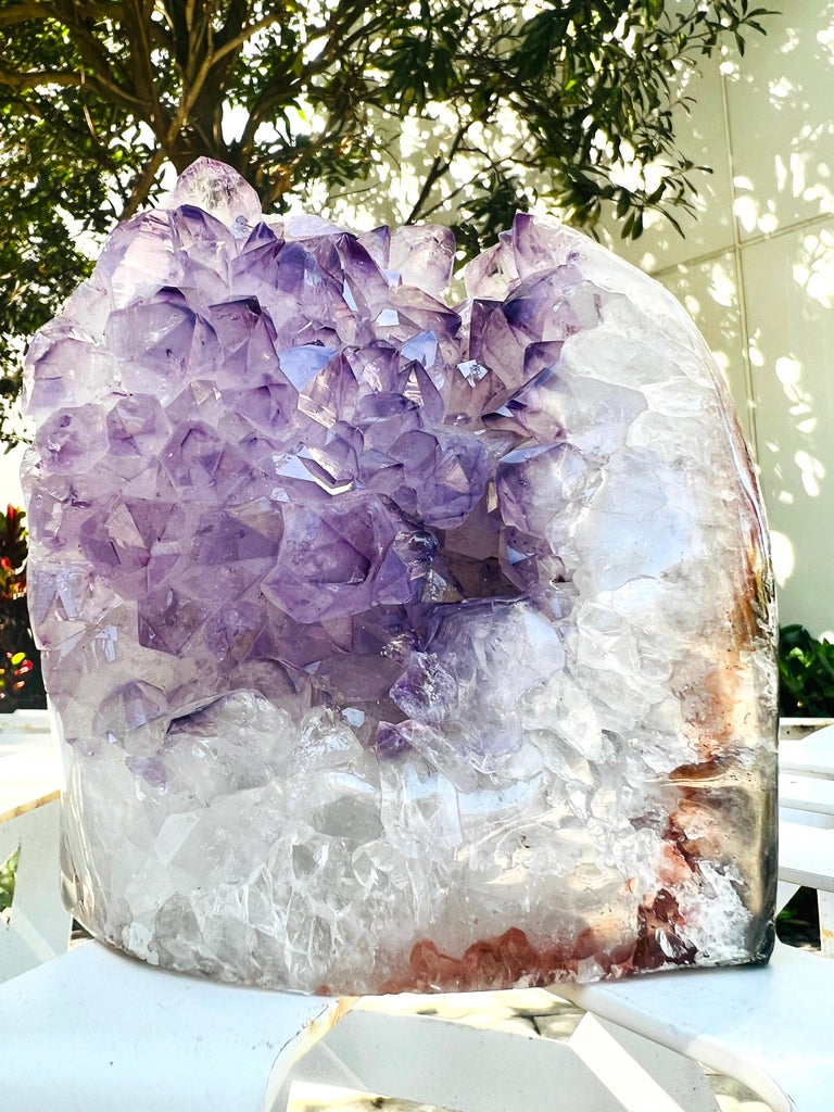 Brazilian Amethyst Geode Surrounded by Quartz Crystal and Agate