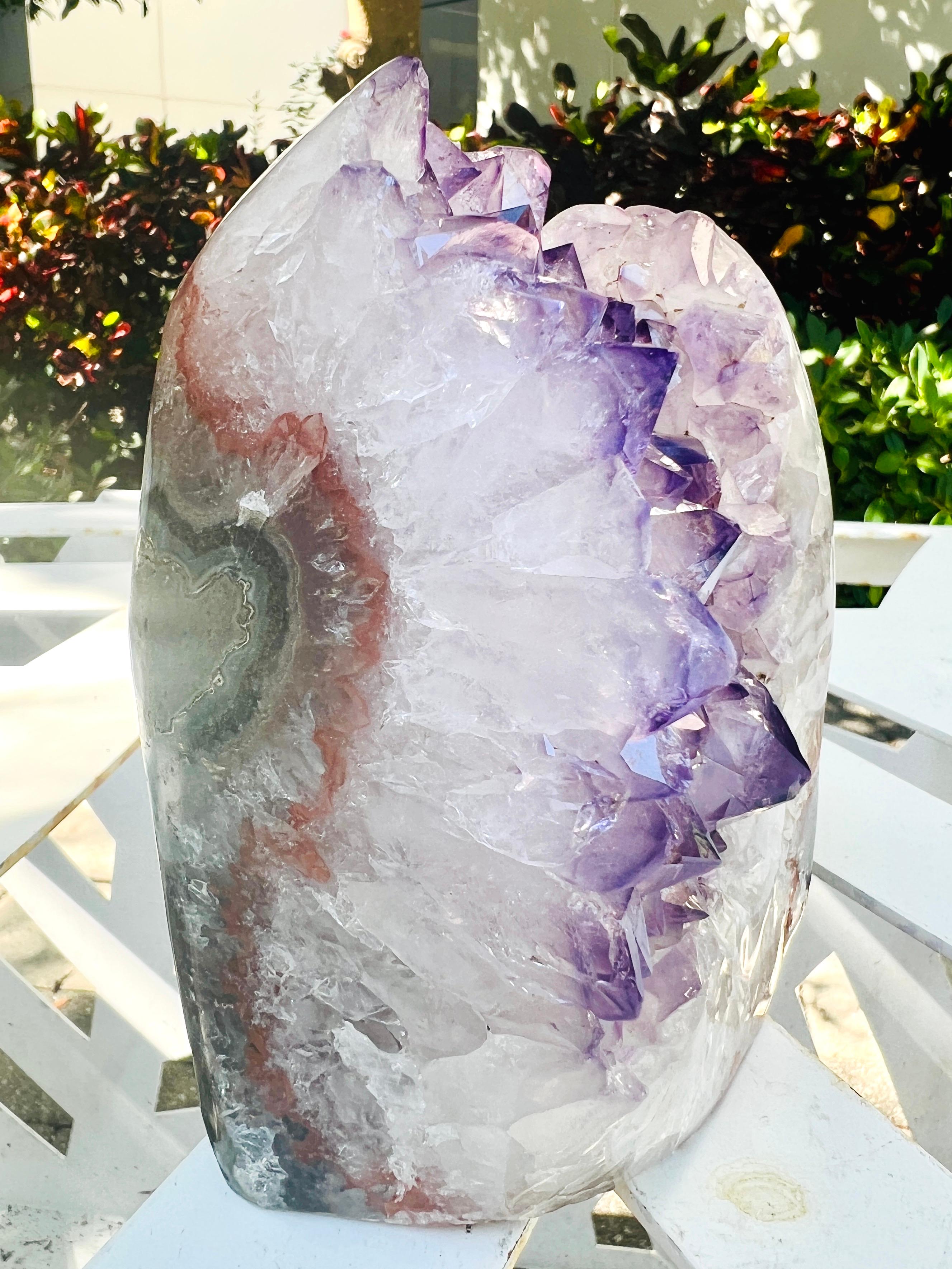 Amethyst Geode Surrounded by Quartz Crystal and Agate 1