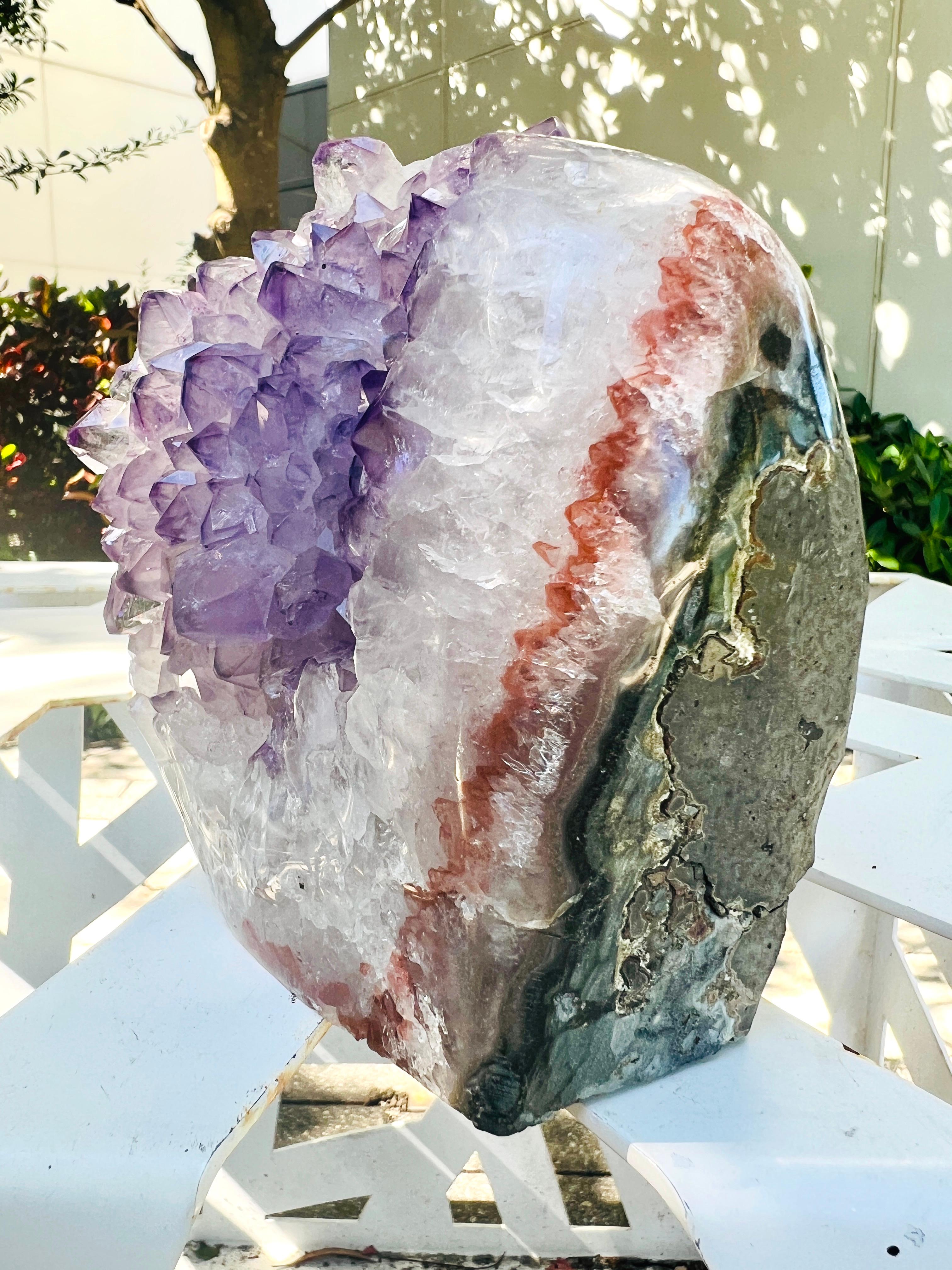 Amethyst Geode Surrounded by Quartz Crystal and Agate 2