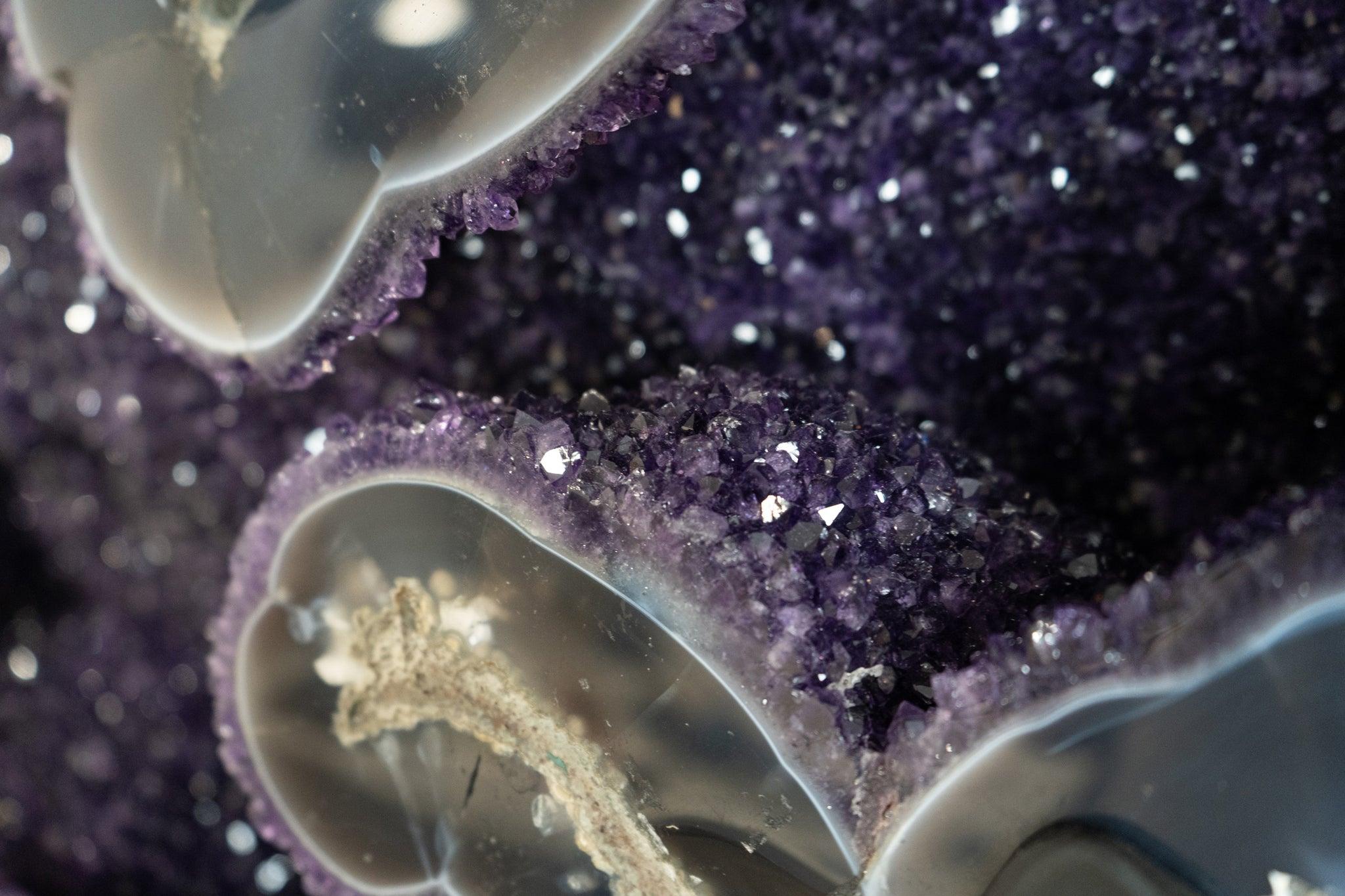 Amethyst Geode with Agate Sides In New Condition For Sale In Santa Monica, CA