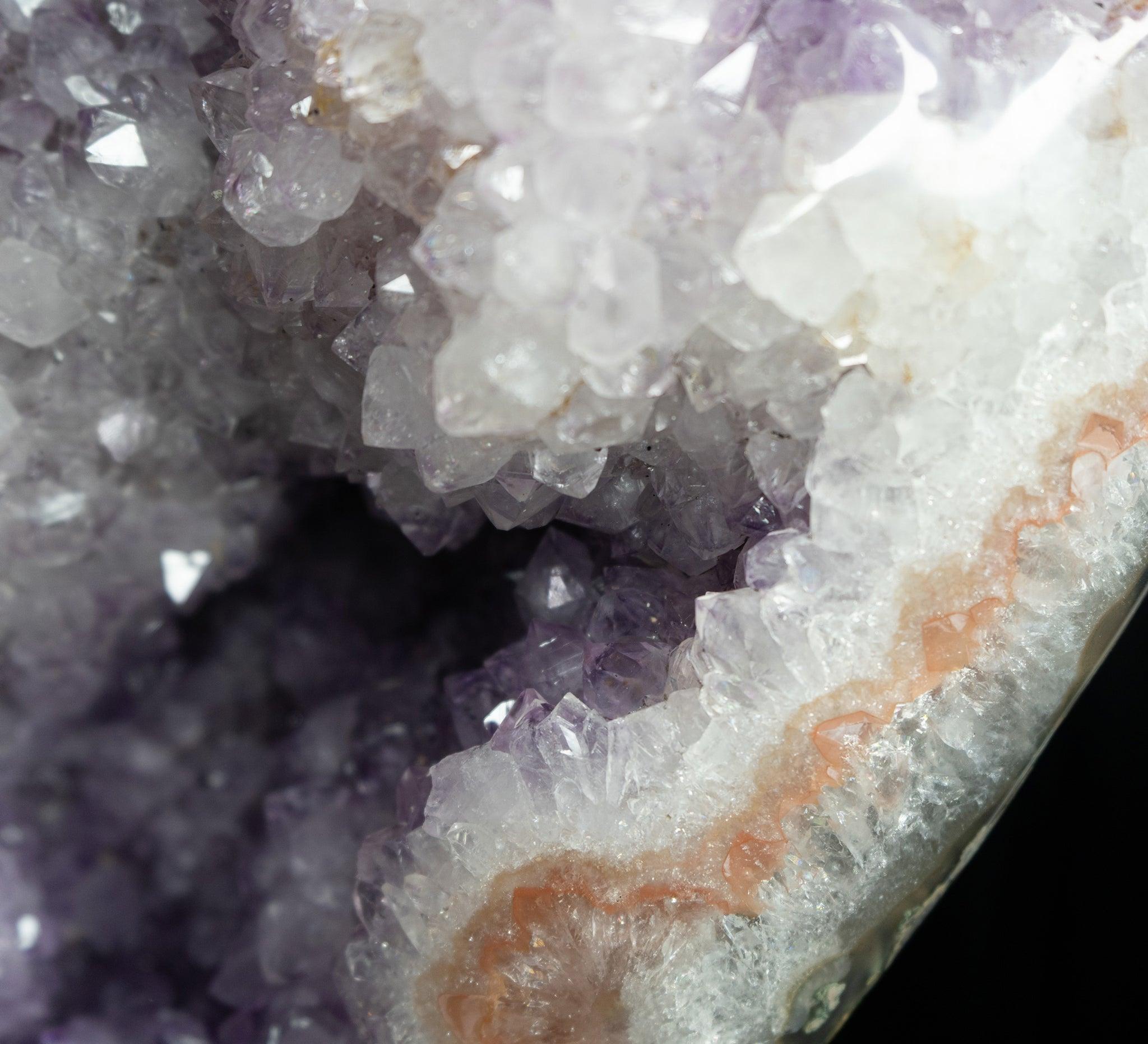 Amethyst Geode with Calcite Bar In New Condition For Sale In Santa Monica, CA