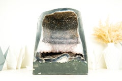 Amethyst Geode with Rare Tri-color Galaxy Druzy and Amethyst Crown Formation