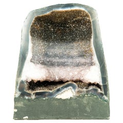 Amethyst Geode with Rare Tri-color Galaxy Druzy and Amethyst Crown Formation