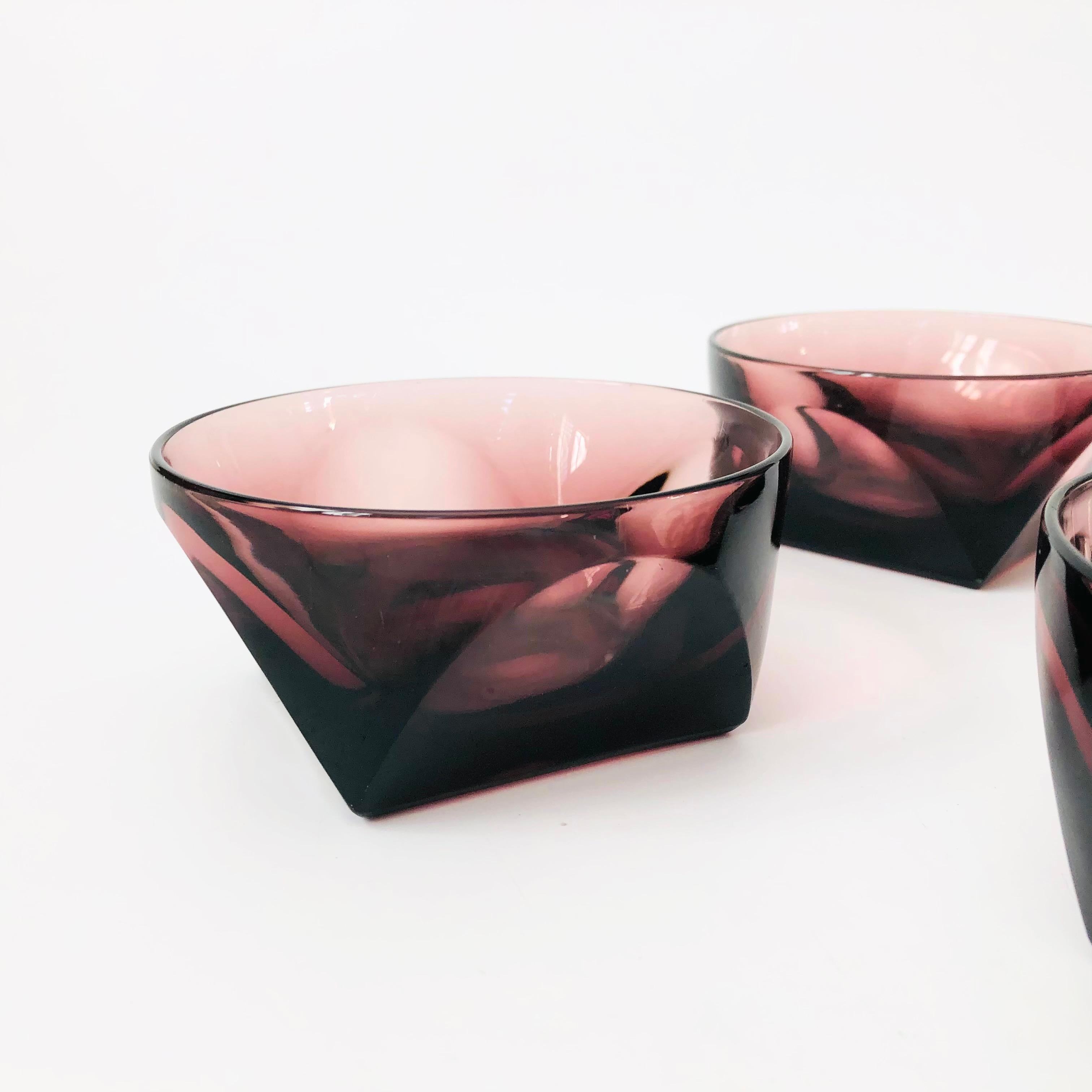 20th Century Amethyst Glass Bowls - Set of 4 For Sale