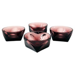 Vintage Amethyst Glass Bowls - Set of 4