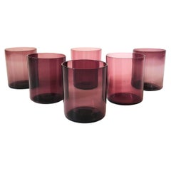 Vintage Amethyst Glass Cordials - Set of 6