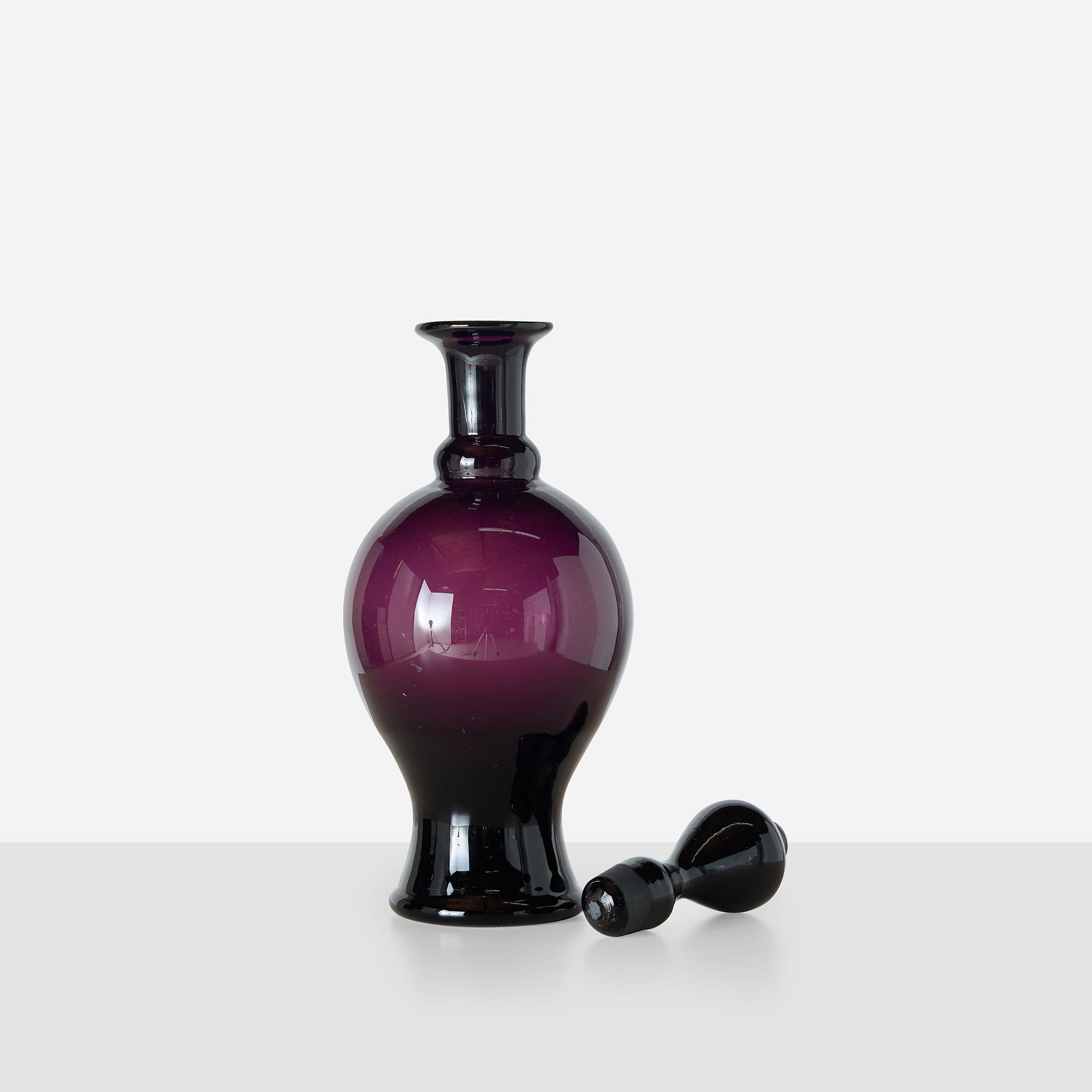 Modern Amethyst Glass Decanter For Sale