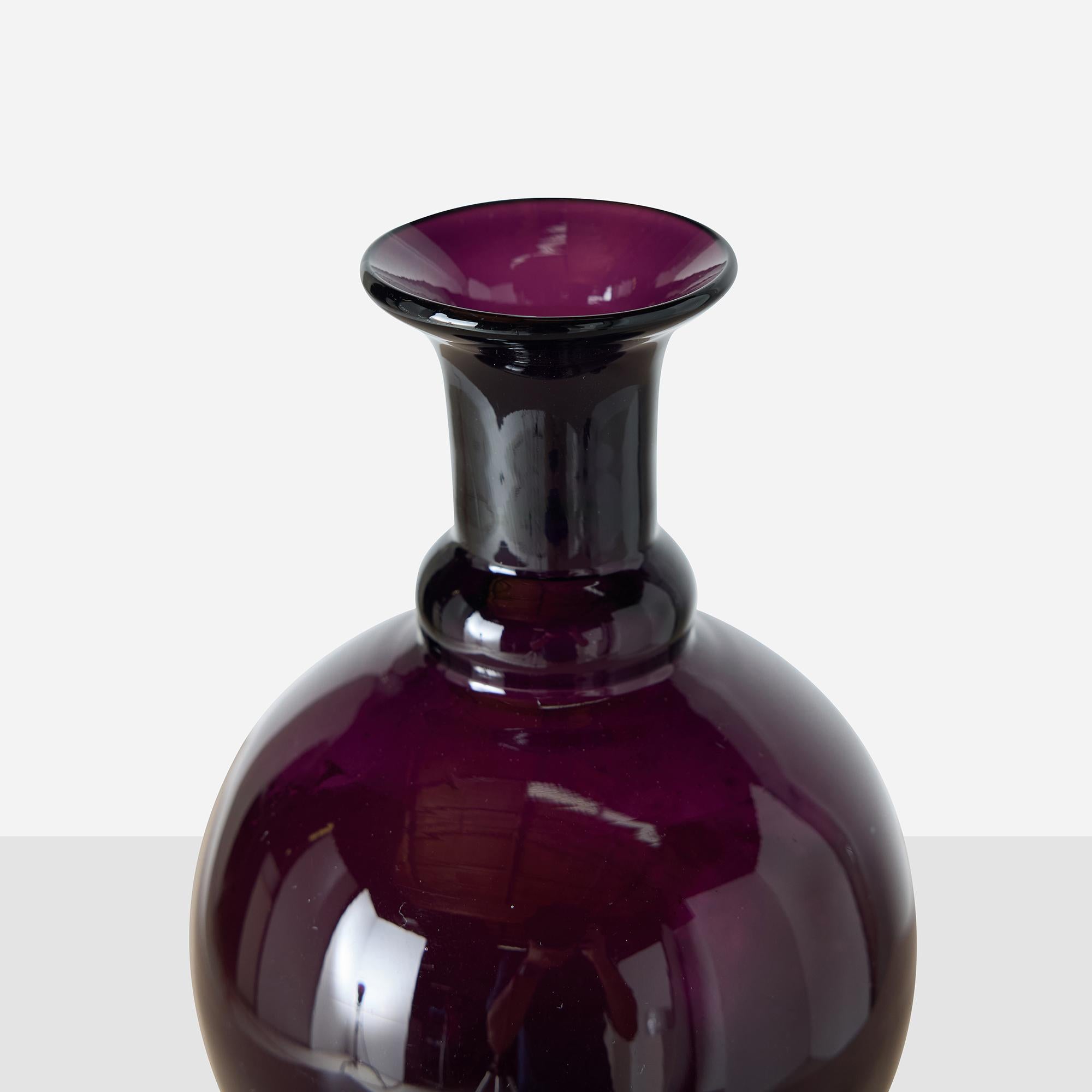 Danish Amethyst Glass Decanter For Sale