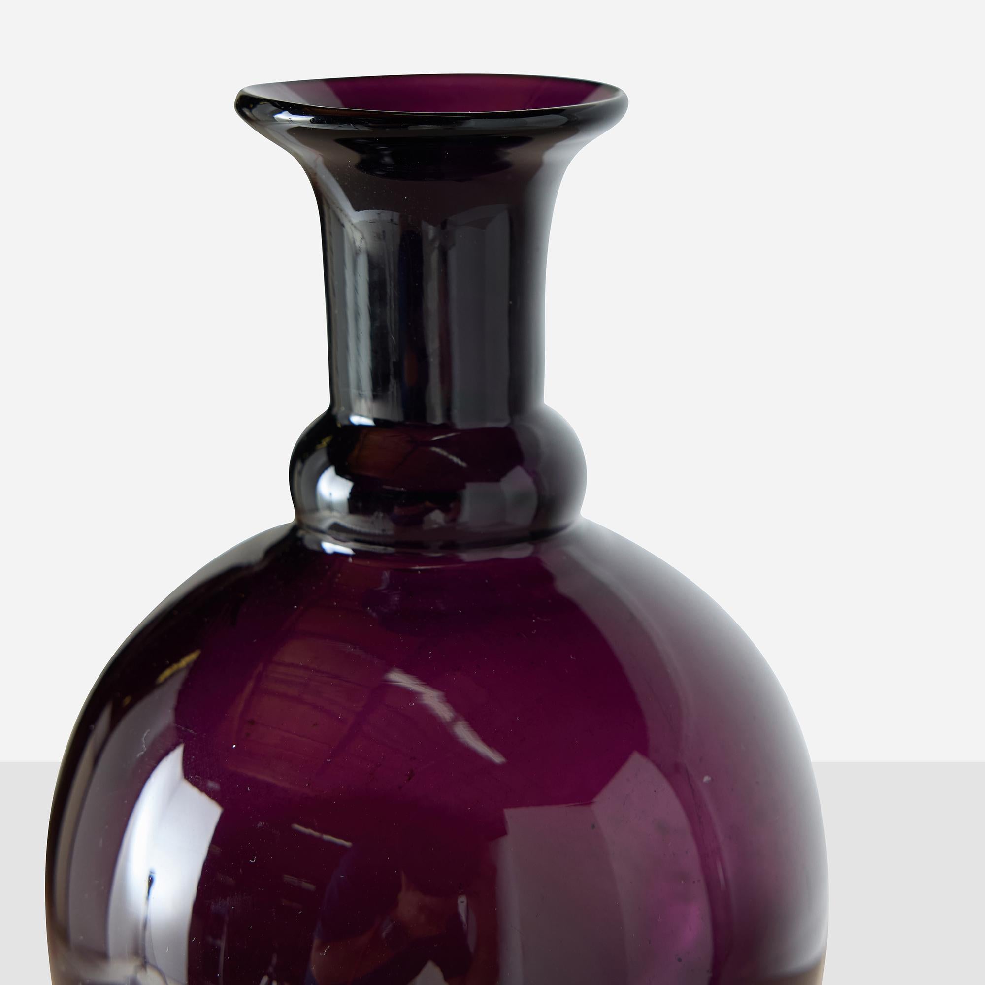Late 20th Century Amethyst Glass Decanter For Sale