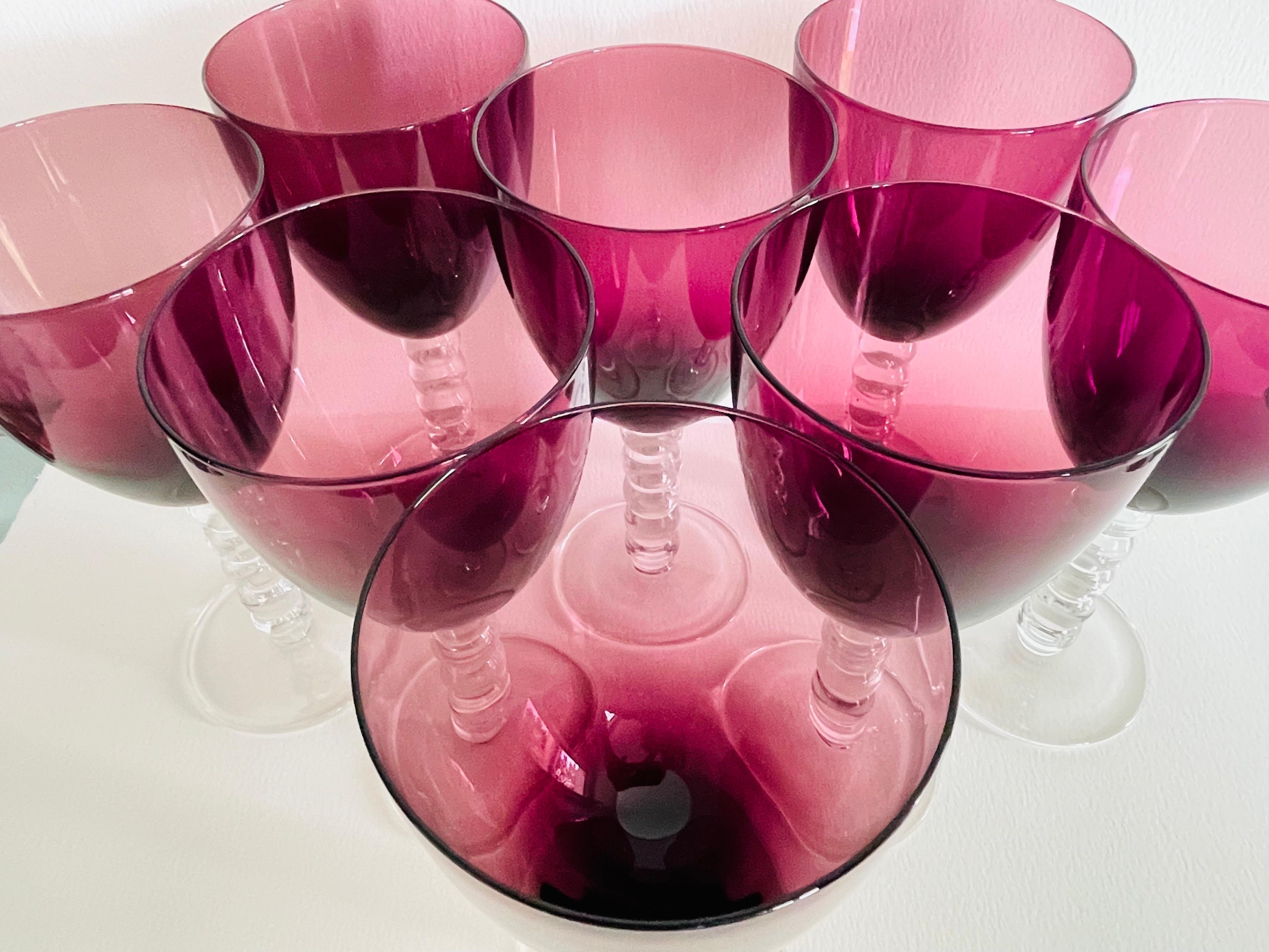 Amethyst Glass Tall Wine Stems, Set of 8 1