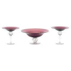 Amethyst Glass Tazzas, 3