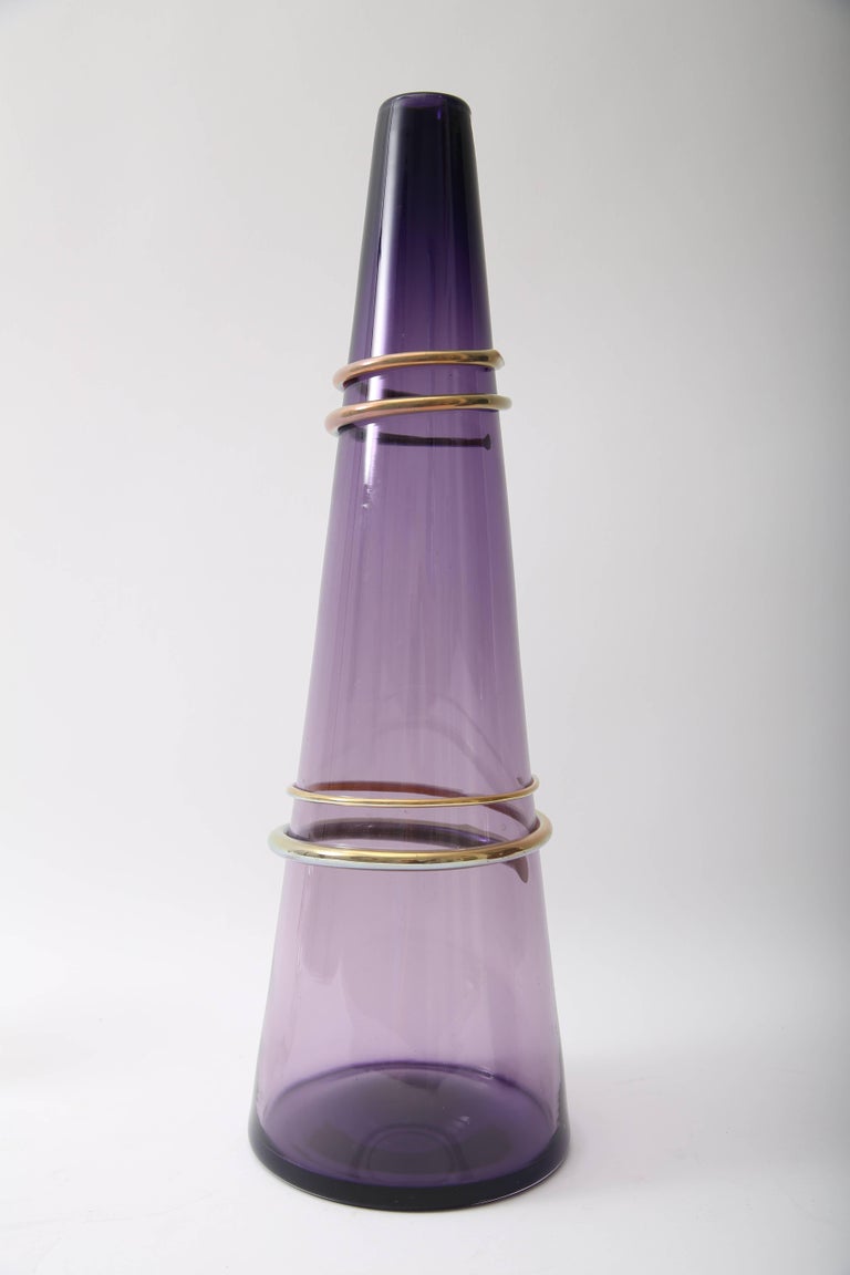 Amethyst Glass Vase For Sale at 1stDibs
