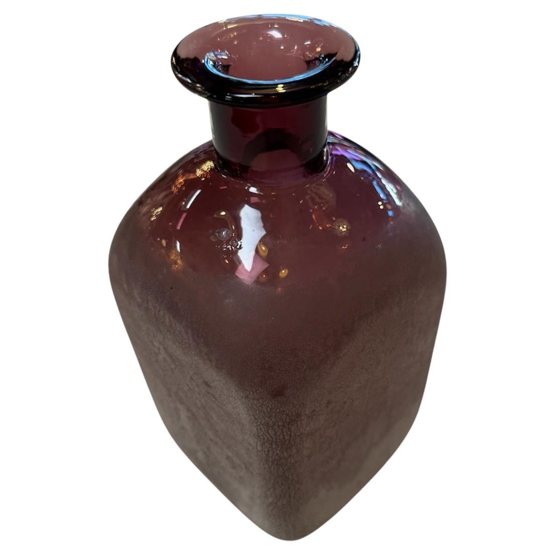 Vase aus Amethystglas mit mattiertem Craquelé-Körper, 1970er Jahre