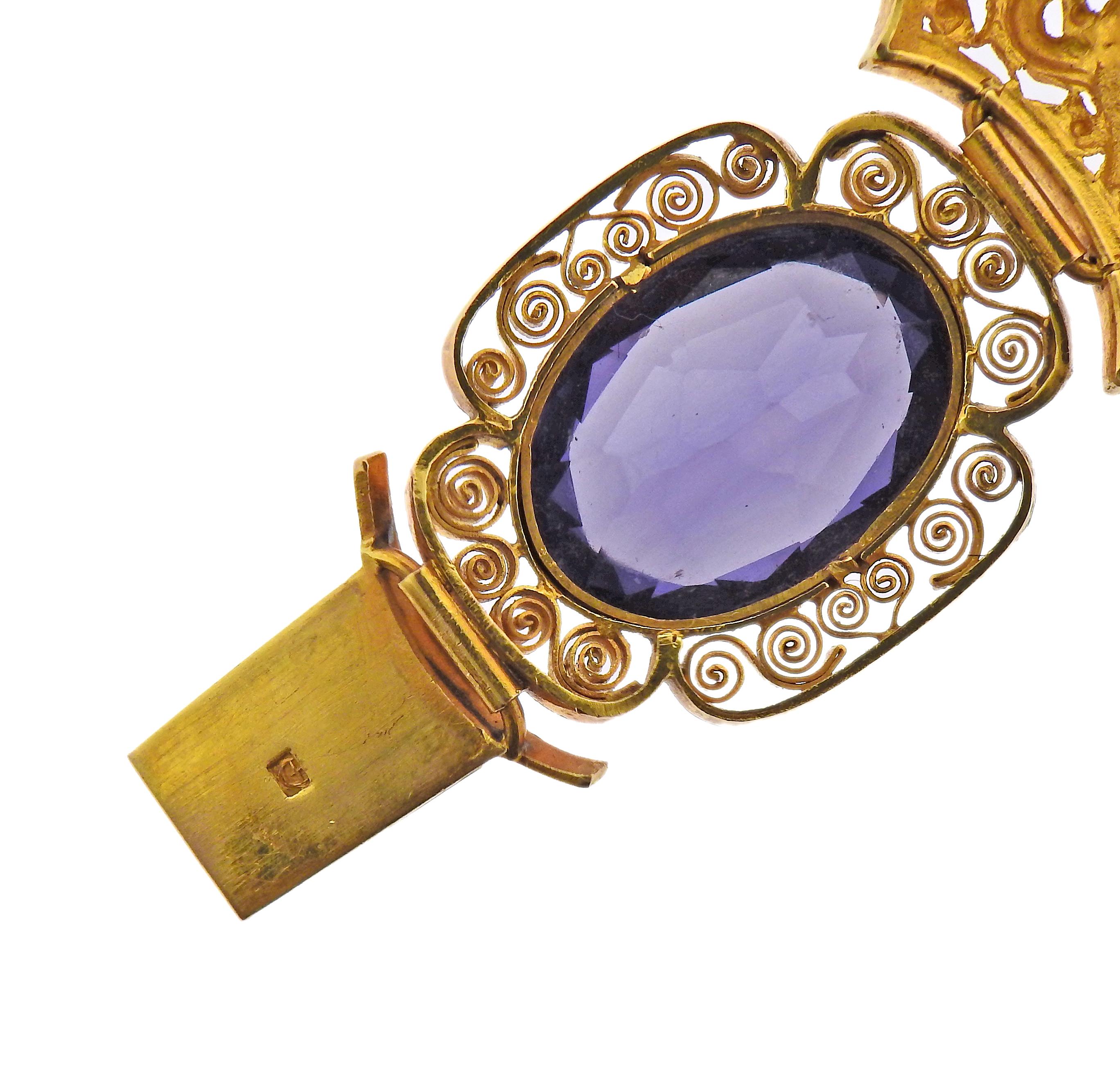 Pulsera de oro amatista en Excelente estado para la venta en New York, NY