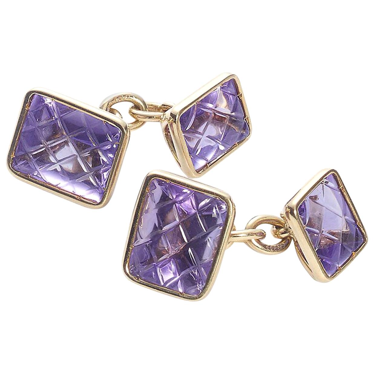 Amethyst Gold Cufflinks