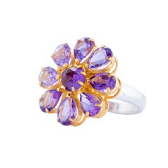 Emma Chapman Limitierter Ring mit Amethyst und Goldplatte, Sterling Silber