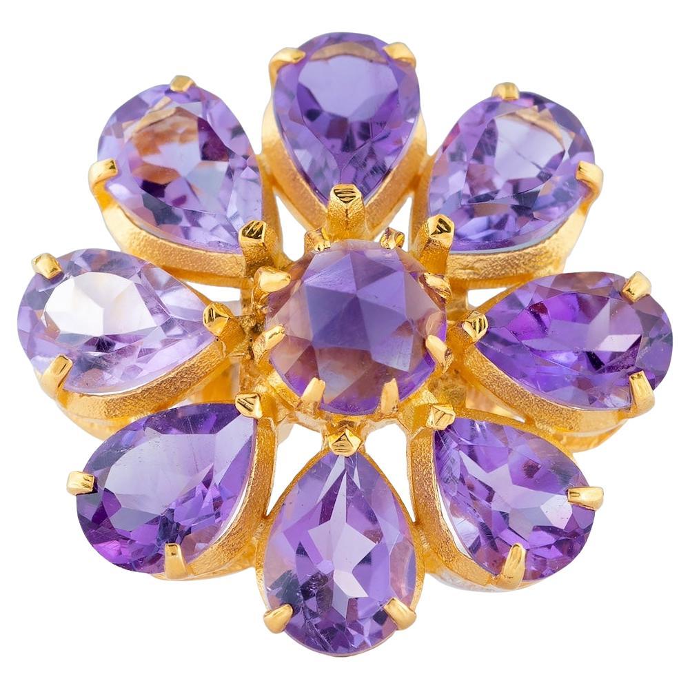 Amethyst Gold Plate Ring