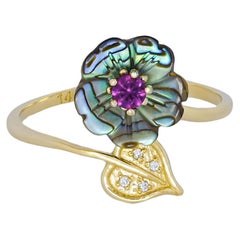 Anello d'oro con ametista.