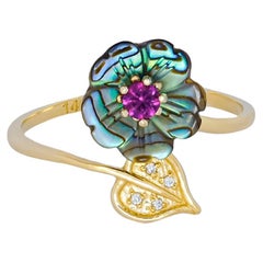 Amethyst gold ring.