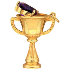 Amethyst Gold Trophy Pendant