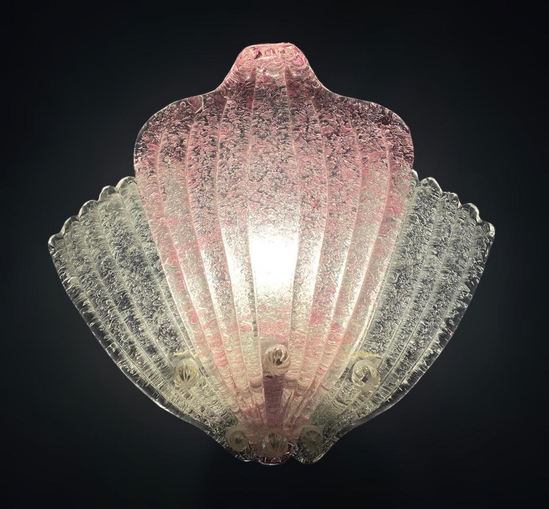 Mid-Century Modern Amethyst and Clear Graniglia Sconce, 9 Available For Sale