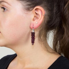 Amethyst Grape Cluster Drop Statement Earrings