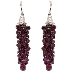 Amethyst Grape Cluster Drop Statement Earrings