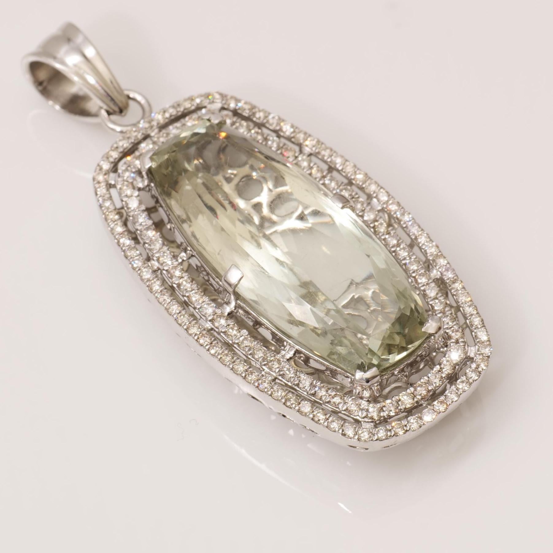 Amethyst-Halo-Diamant-Anhänger aus 14 Karat massivem Gold (zertifiziert) im Zustand „Neu“ im Angebot in New Delhi, DL