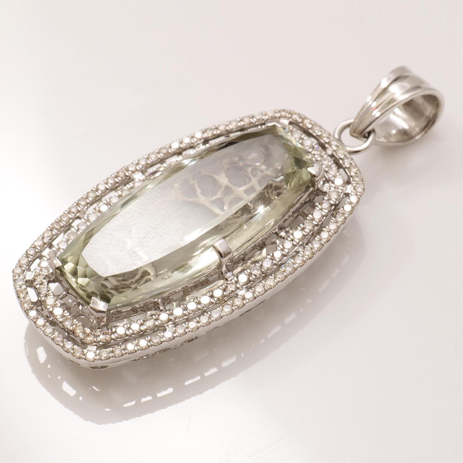Amethyst-Halo-Diamant-Anhänger aus 14 Karat massivem Gold (zertifiziert) Damen im Angebot