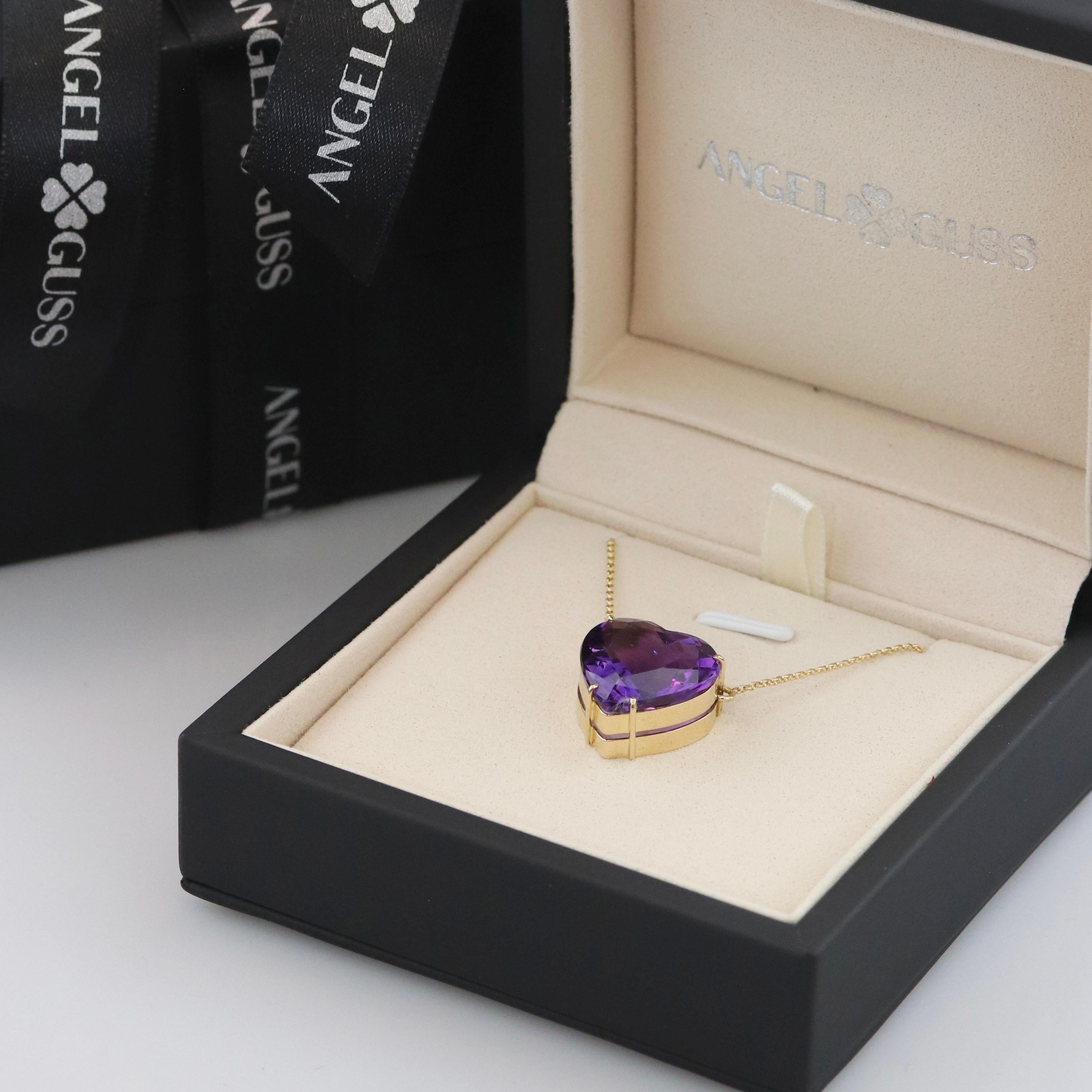 Collier cœur en or jaune 18 carats en vente 2