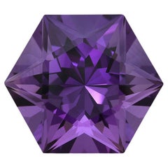 Sechszackiger Davidstern aus brasilianischem Amethyst, 12.13 Karat, ungefasster, loser Schmuckstein