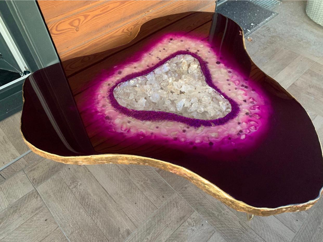 Art Deco Amethyst inspired table For Sale