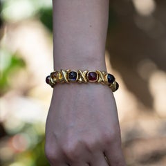 Amethyst Iolite Tourmaline Citrine Bracelet 50 Carat Total Weight 18 Karat Gold