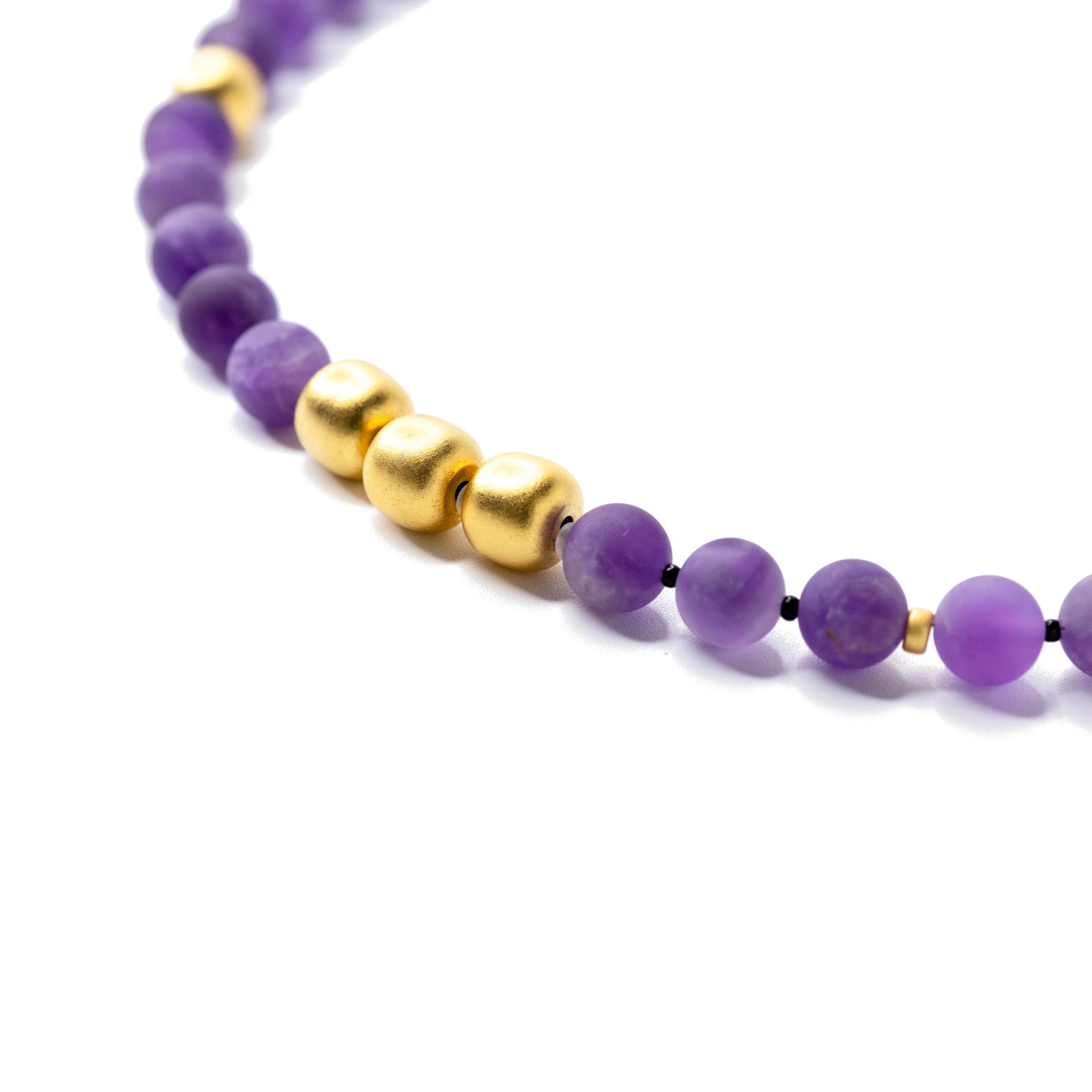 Perlina Collana d'oro con iris di ametista - by Bombyx House in vendita