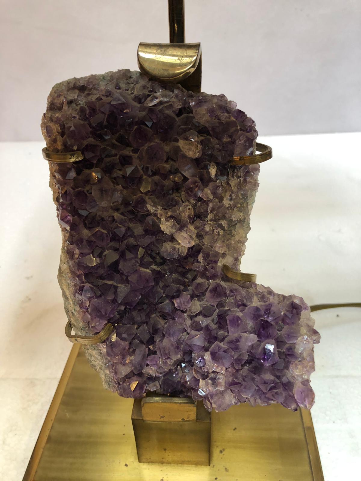 Late 20th Century Amethyst Lamp, Color Gold, 1970 For Sale