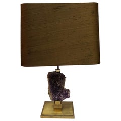 Vintage Amethyst Lamp, Color Gold, 1970