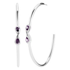 Amethyst Large Infinity with Stone Open Hoops