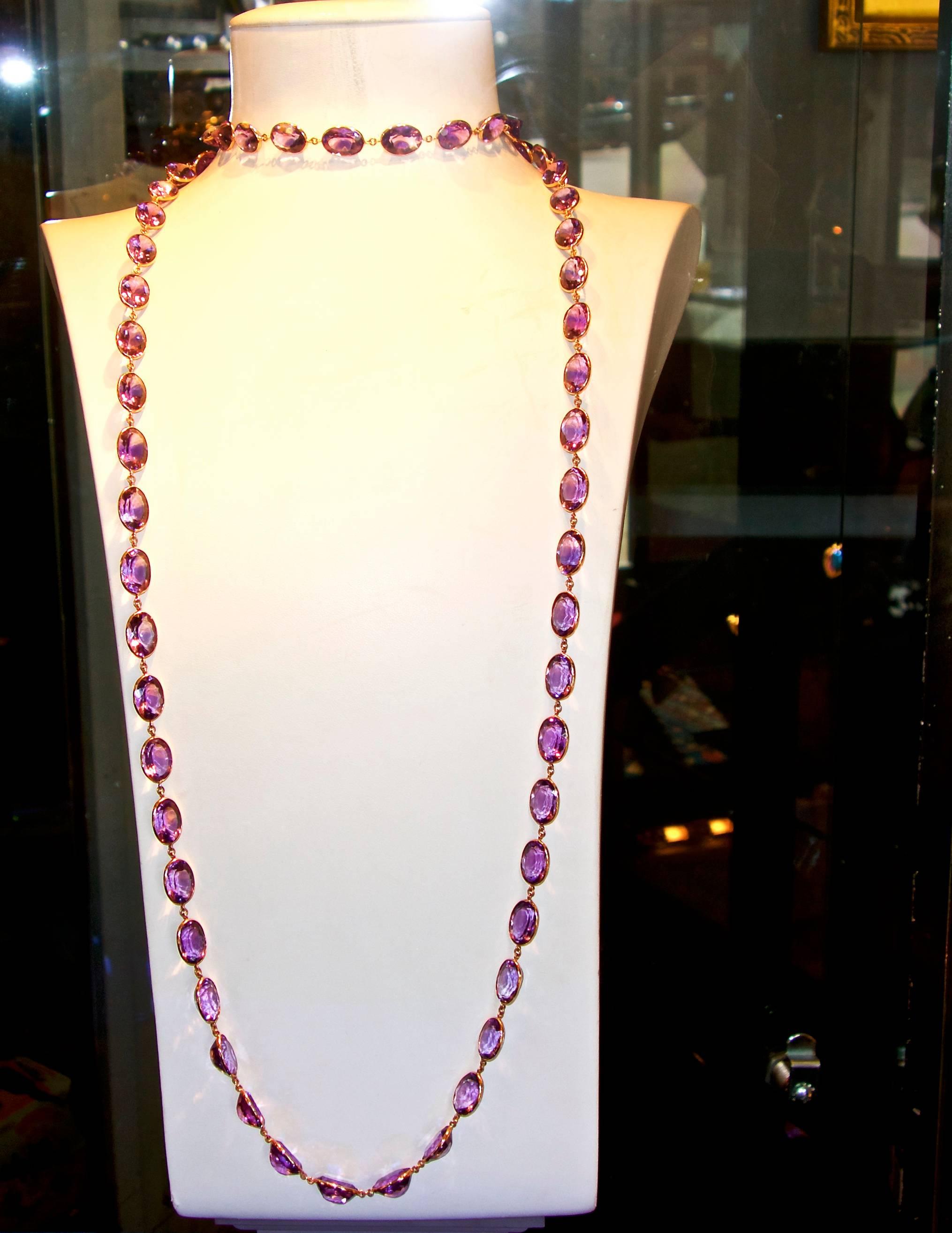 Amethyst Long Chain In Excellent Condition In Aspen, CO