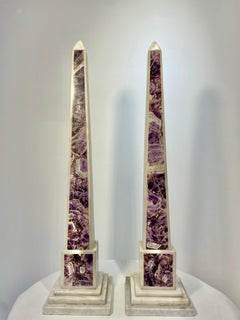 Amethyst/Marble Obelisks 'Pair'