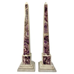 Amethyst/Marble Obelisks 'Pair'