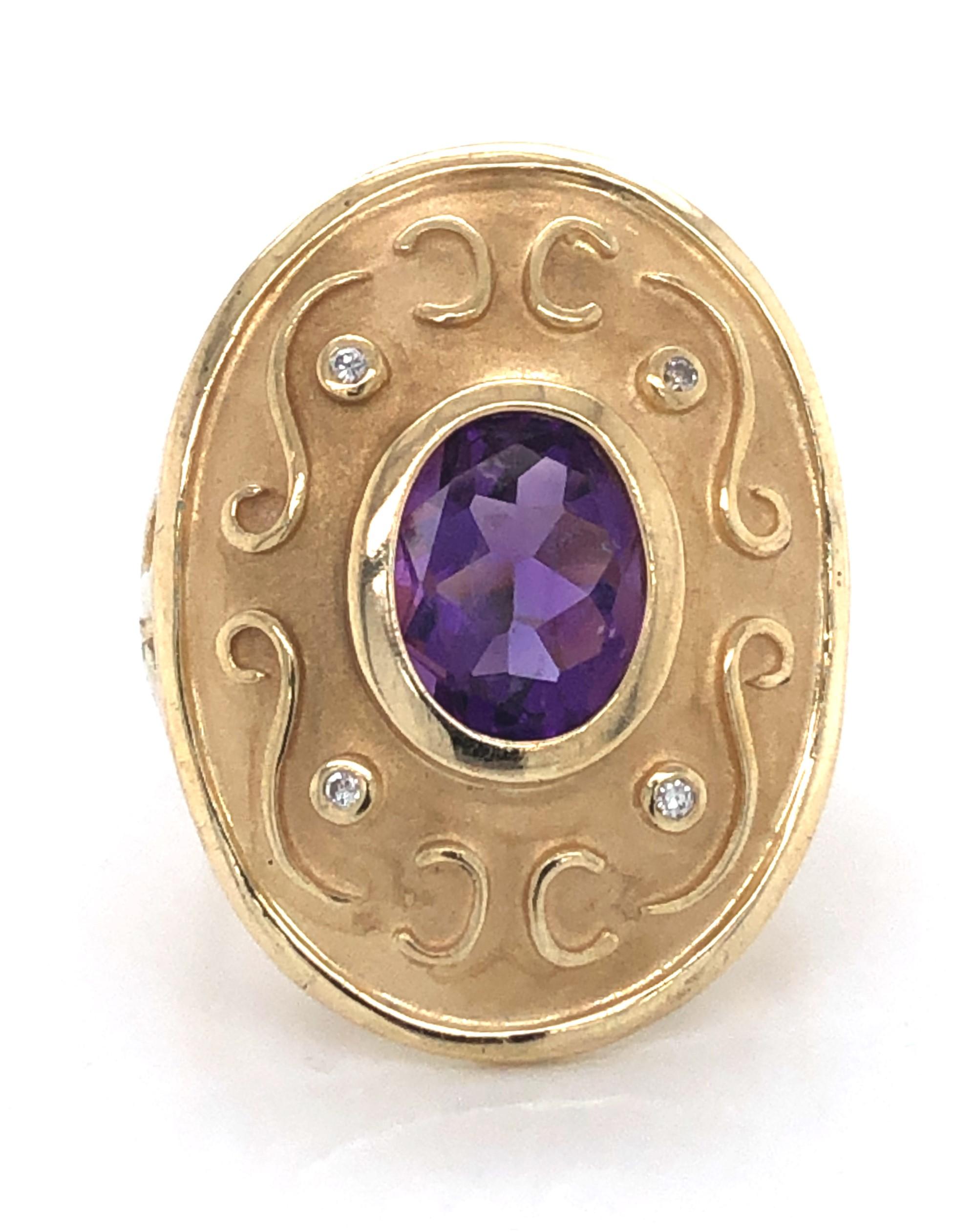 amethyst ring with diamond accents